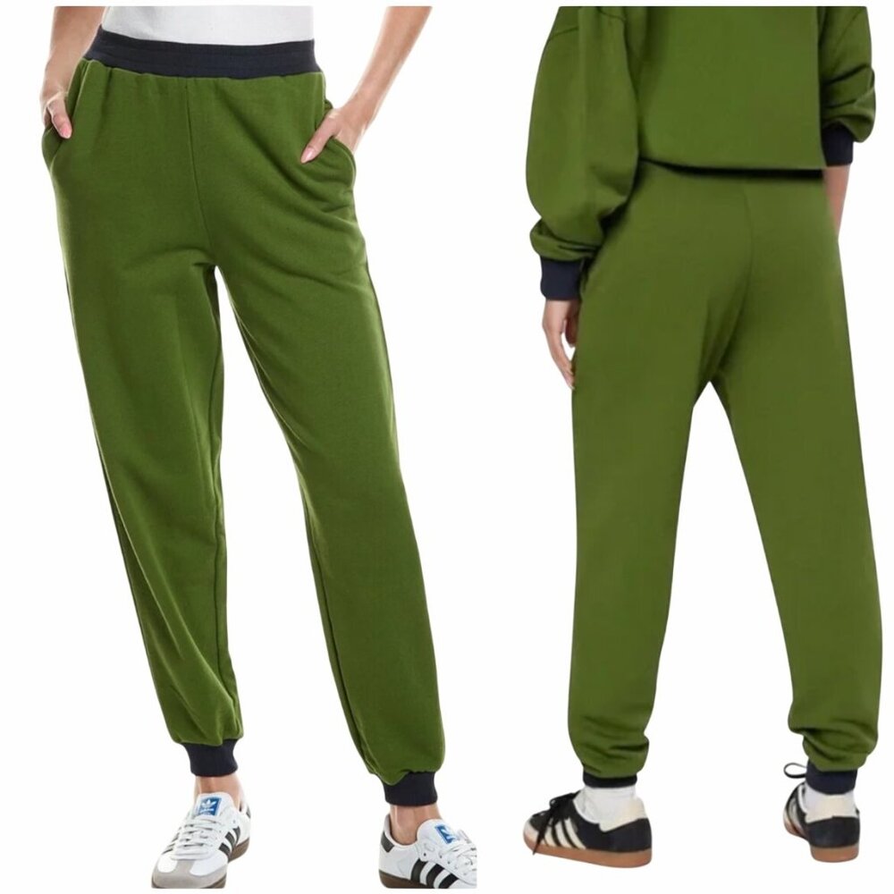 WEWOREWHAT WOMENS SLIM LEG JOGGER PANT Sz L Hunter Green NWT Lounge Athleisure